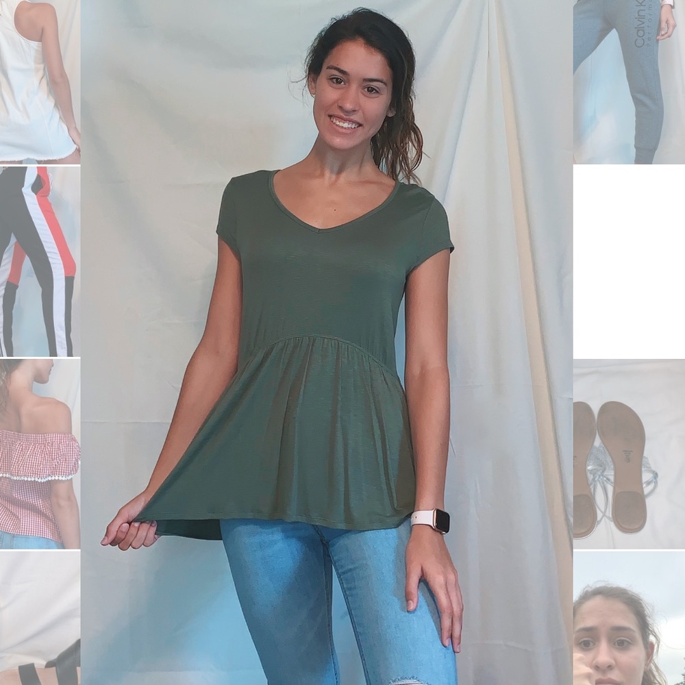 Olive green top